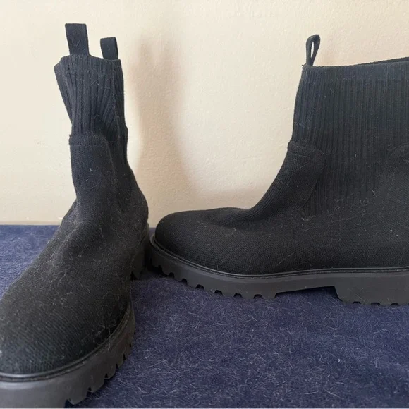 Vivaia Black Knit FLORA Top Ankle Boots - Size 41 - Picture 3 of 5